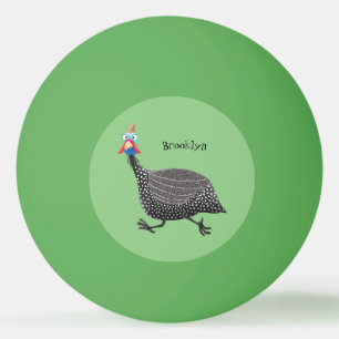 Fågelillustration med tecknaden Guineafowl Pingisboll
