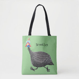 Fågelillustration med tecknaden Guineafowl Tygkasse