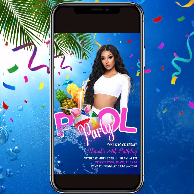 Fågelinbjudan till Tropical Bassäng Party på födel Inbjudningar (Skapare uppladdad)