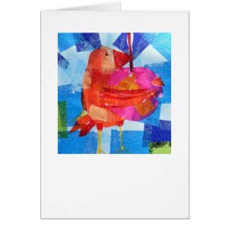 Fågelinnehav ett bär hälsningskort