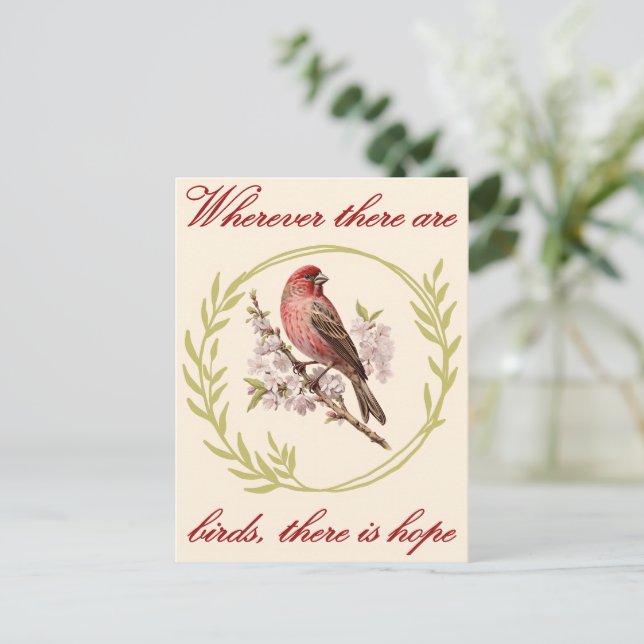 Fågelinspirationsoffert, fåglarnas Blommigt Vykort (Stående Fram)