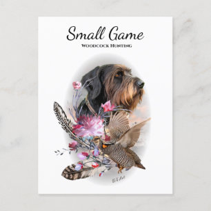 Fågeljakt, jakt på träkuskar och hund vykort