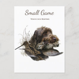 Fågeljakt, jakt på träkuskar och hund vykort