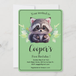 Fågeljur av typen Cute raccoon, skogsvänner