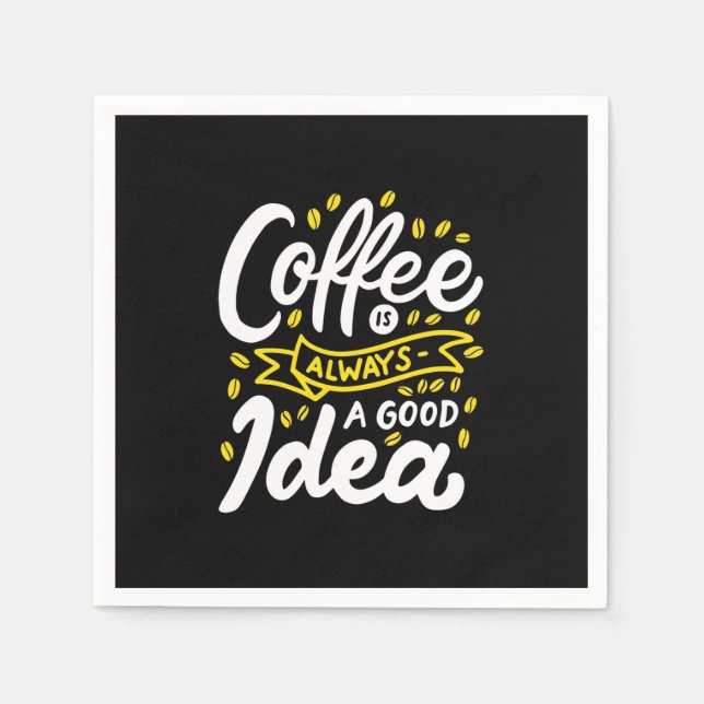 Fågelkaffe är alltid en Bra idé Pappersservett (Framsidan)