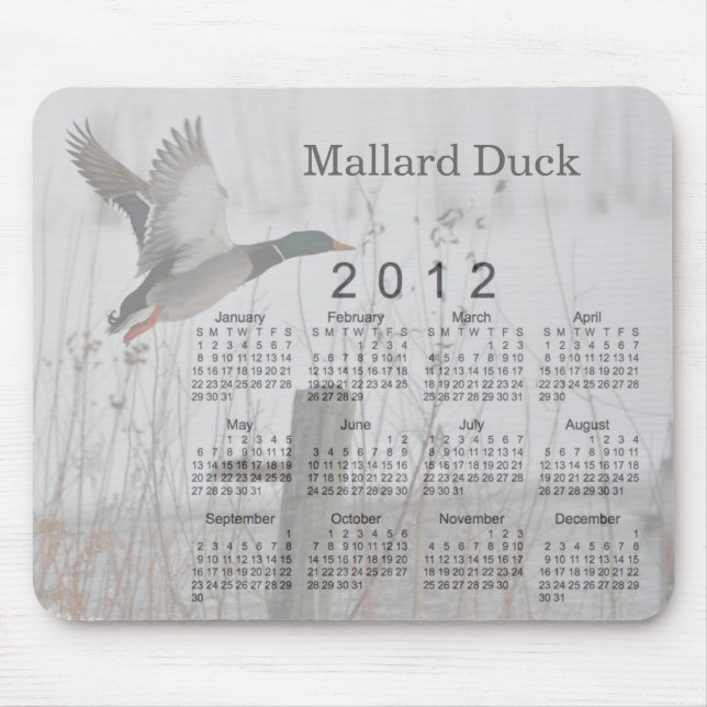 Fågelkalender 2012 musmatta (Framsidan)