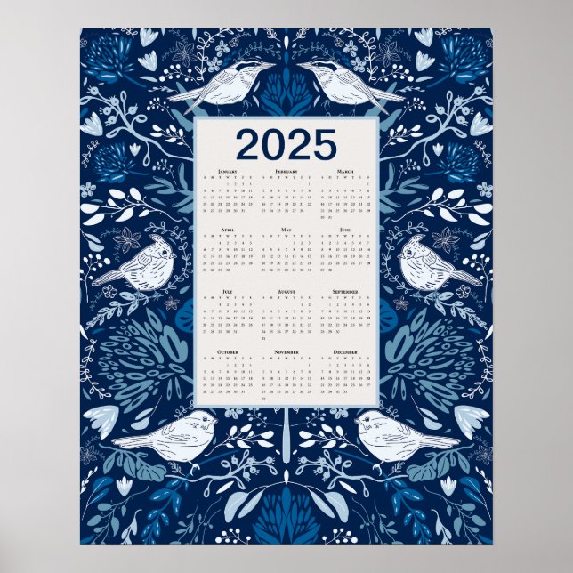 Fågelkalender 2025 poster (Framsidan)