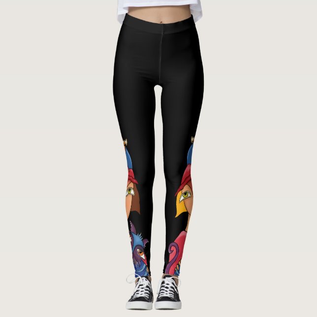 Fågelkatt Dam Leggings (Framsida)