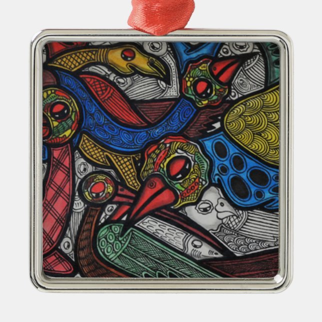 Fågelkonferens Julgransprydnad Metall (Framsidan)