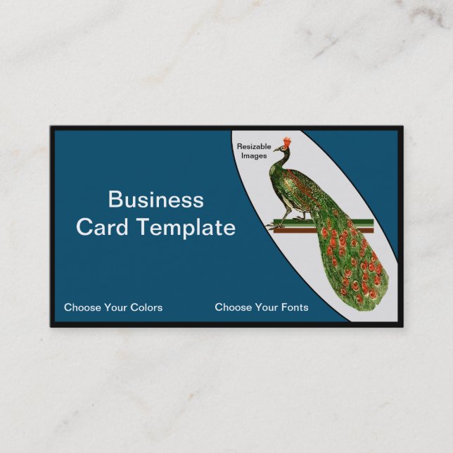 Fågelkonst Detaljerade vattenfärgsskåp Visitkort (Framsida)