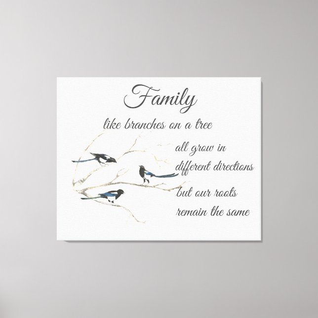 Fågelkonst i Inspiron-familjen, citat Magpie Canvastryck (Framsida)
