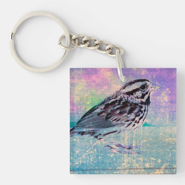 Fågelkonst med färgstark Abstrakt: Vibrant Songbir (Framsidan)