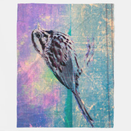 Fågelkonst med färgstark Abstrakt: Vibrant Songbir Fleecefilt