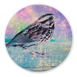 Fågelkonst med färgstark Abstrakt: Vibrant Songbir Knopp