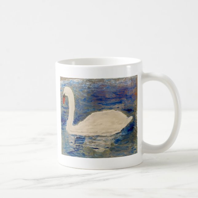 Fågelkonst Svan reflektioner Kaffemugg (Höger)