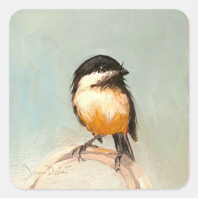 Fågelkonstdekal Fyrkantigt Klistermärke (Framsida)