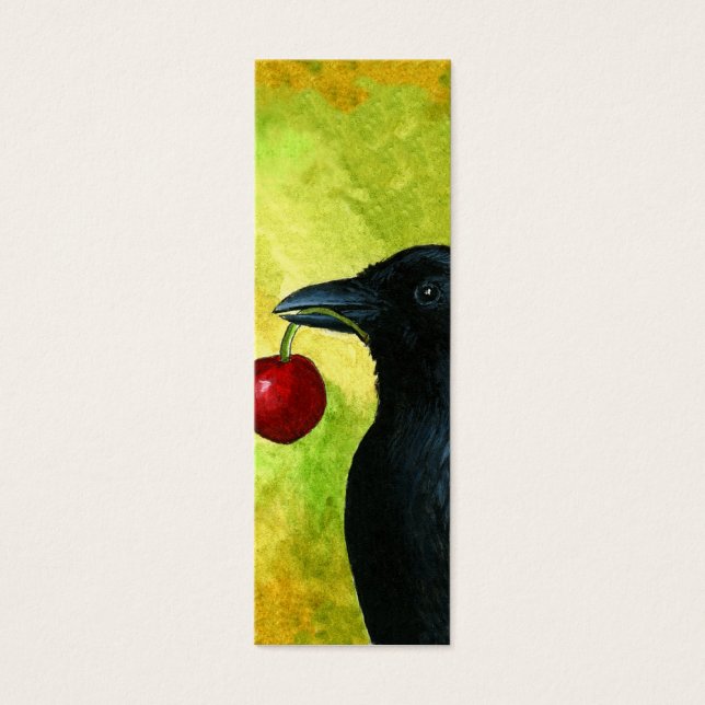 Fågelkort 55 Kråkor Raven Bokmärken Tiny Cards Litet Visitkort (Framsidan)