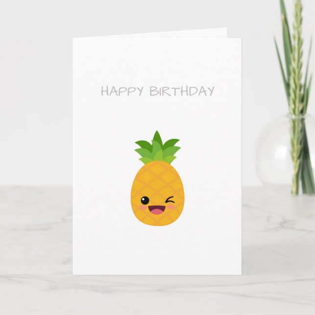 Fågelkort för ananas tack kort (Framsida)