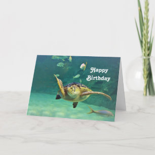 Fågelkort för fiske i Turtle Sea Vatten Tack Kort