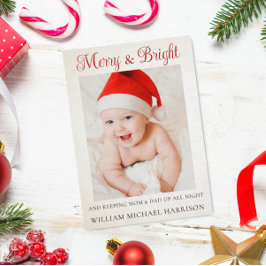 Fågelkort för ljus i Baby vid jute på jul