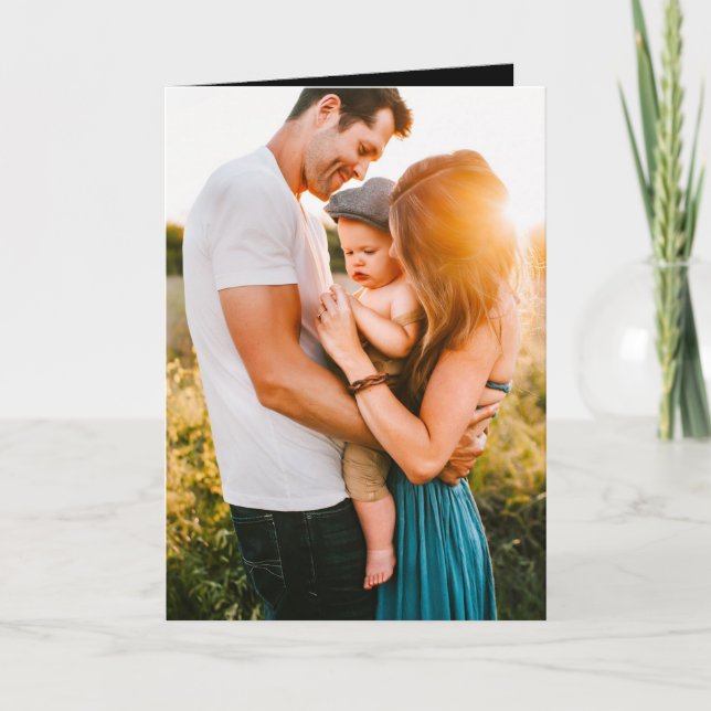 Fågelkort - mappat foto och text tack kort (Framsida)