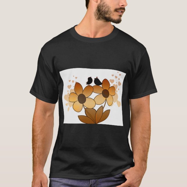 Fågelkvitter T-Shirt med Grafik (Framsida)