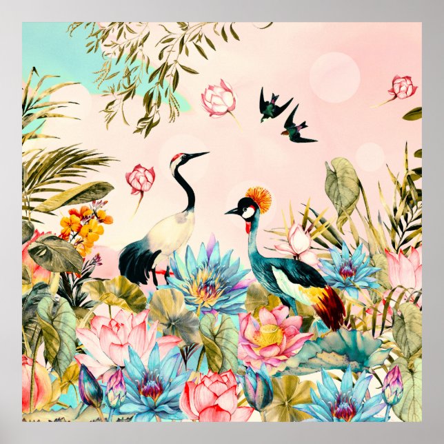 Fågellandskap i paradiset poster (Framsidan)