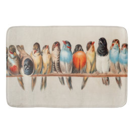 Fågellinje och duvlinje badrumsmatta