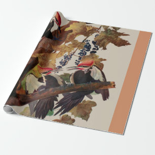 Fågelmålning av Audubon Pileated Woodpecker Bird P Presentpapper