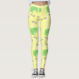 fågelmålning leggings
