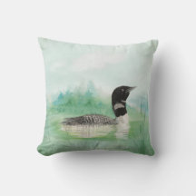 Fågelmålning med vattenfärg Common Loon Wilderness