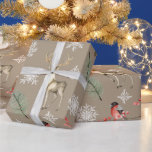 Fågelmark och Hjort Stag Woodland - God jul Presentpapper<br><div class="desc">Stag Hjort och fågelskog Den pappra julomslaget i beige från Ricaso</div>