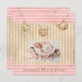 Fågelmeddelande om Cute Rosa Bunny Flicka