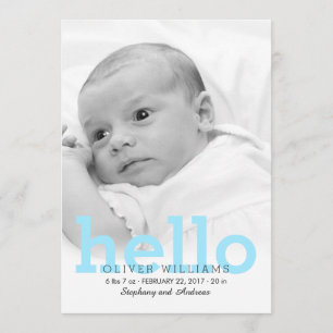 Fågelmeddelande om minimal Hej Baby Meddelande