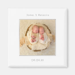 Fågelmeddelande om minimalistiska Twillingar Magnet