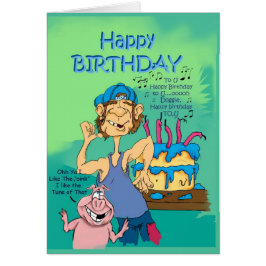 Fågelmiljarder i gris med sång hälsningskort