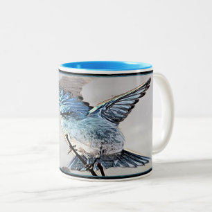 Fågelmodeller: Mountain Bluebird 01-02 Två-Tonad Mugg