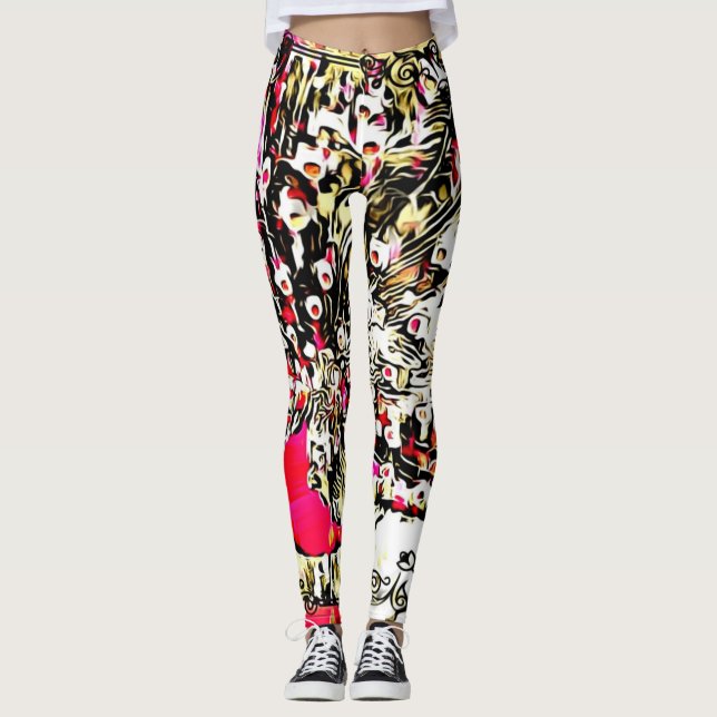Fågelmodeller: Söt Peacocks 01 Leggings (Framsida)