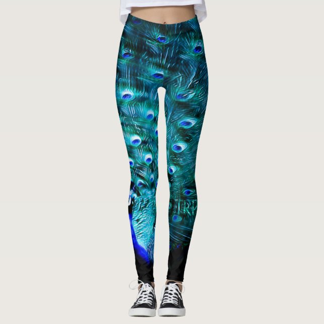Fågelmodeller: Söt Peacocks 03-01 Leggings (Framsida)