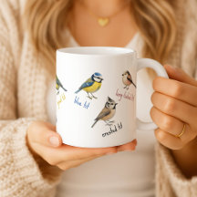 Fågelmugg – Trädgårdsfåglar Akvarell Kaffe kopp