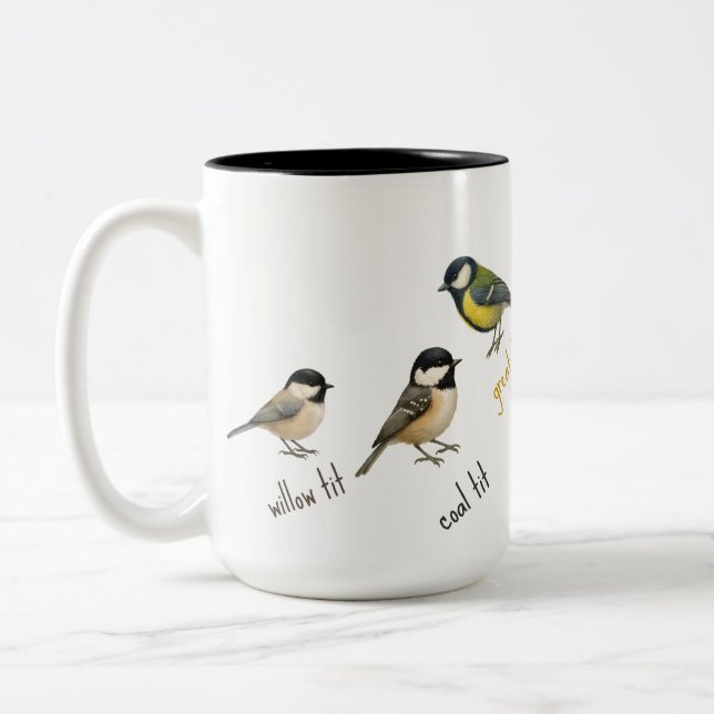 Fågelmugg – Trädgårdsfåglar Vattenfärg kaffekopp (Vänster)