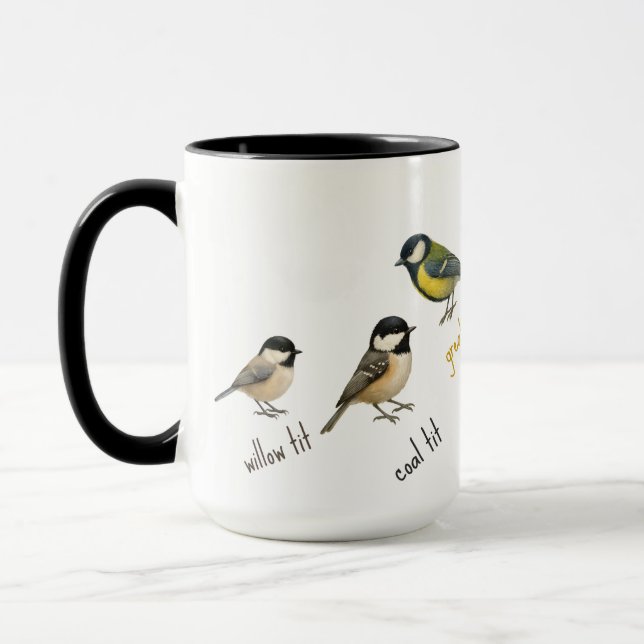 Fågelmugg – Trädgårdsfåglar Vattenfärg kaffekopp (Vänster)
