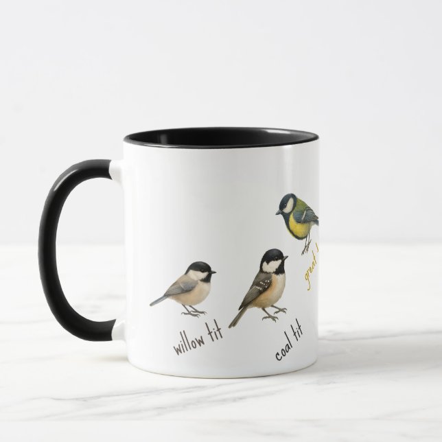 Fågelmugg – Trädgårdsfåglar Vattenfärg kaffekopp (Vänster)