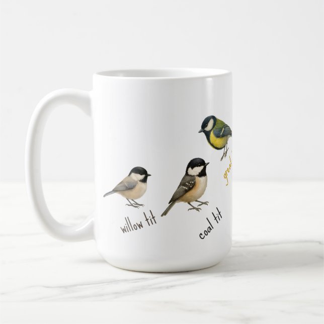 Fågelmugg – Trädgårdsfåglar Vattenfärg kaffekopp (Vänster)