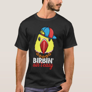 Fågeln är inte Easy Parrot I Gult Indiska Ringhals T Shirt