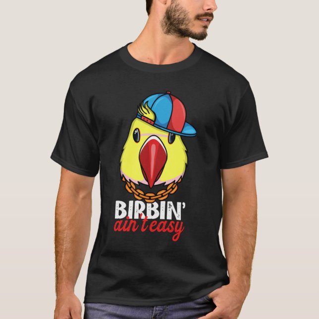 Fågeln är inte Easy Parrot I Gult Indiska Ringhals T Shirt (Framsida)