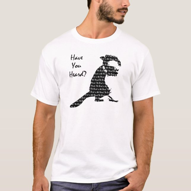 Fågeln är ord t-shirt (Framsida)