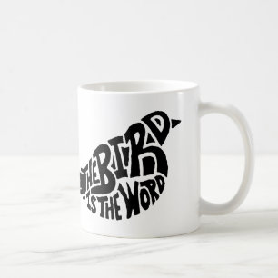 Fågeln är ordmuggen kaffemugg
