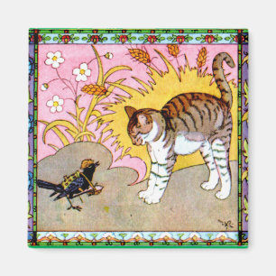 Fågeln möter katten magnet