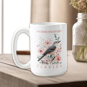 Fågeln Northern Mockingbird är Floridas statliga f Kaffemugg